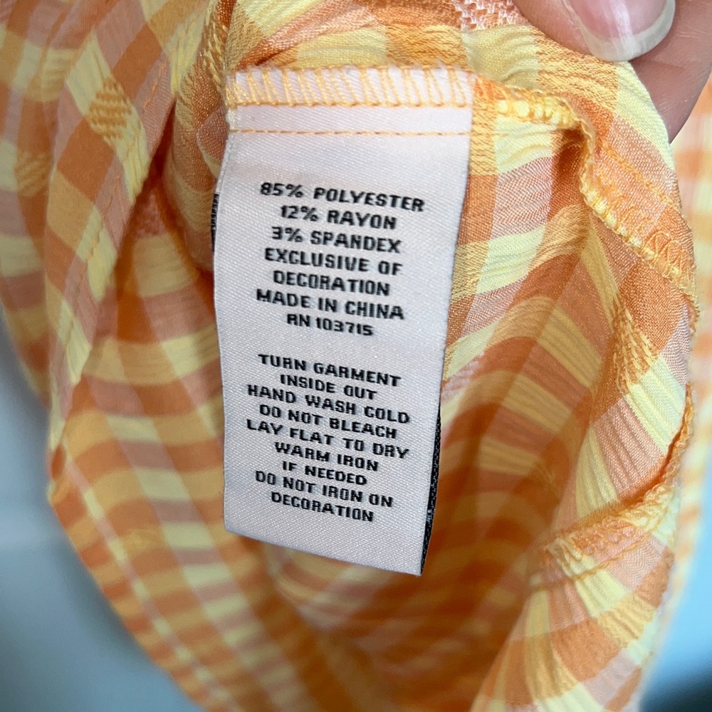 Nanette Lepore Orange Gingham Dress - Picture 9 of 9